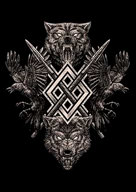 Wolf Raven Viking Odin