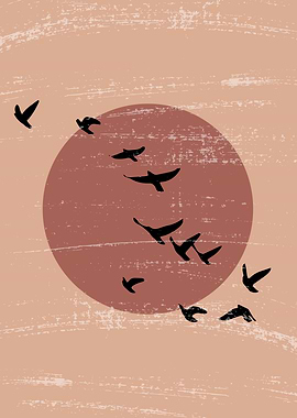 Sun Birds Flying in theSky