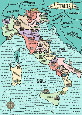 Mappa colorata dItalia