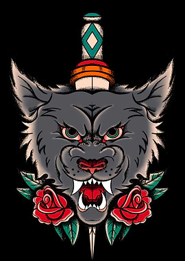 Wolf Face With Knife