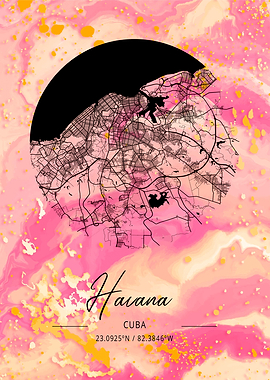 Havana City Map Cuba