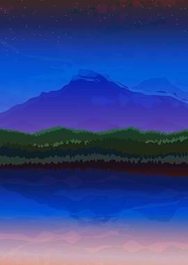 Mountain Mirror Night
