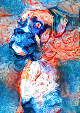 Boxer Dog Cute Painting