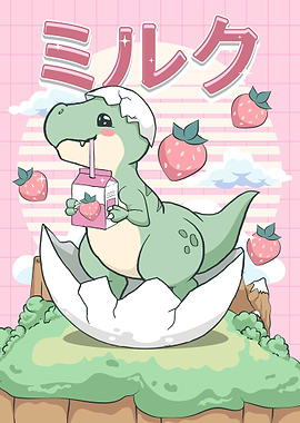 Kawaii Dinosaur Trex Milk