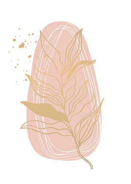 Pink Golden tropical leaf