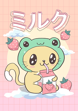 Japanese Kawaii Cat Frog