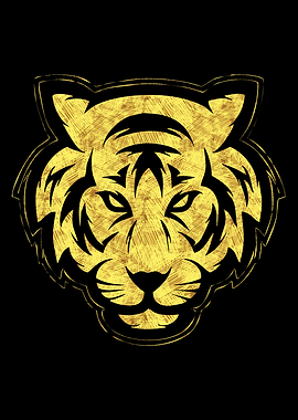 Tribal TIGER Head tattoo