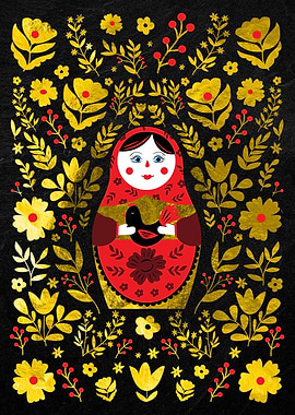 Gold Russian hohloma