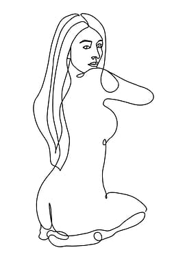 One Line Art Woman