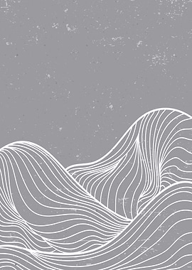 Abstract Mountain line art