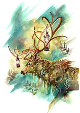 Lantern Stag Forest Deer