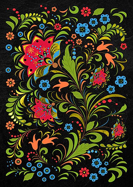 Gold Russian hohloma