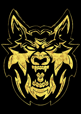 Tribal WOLF head tattoo