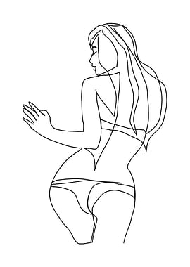 One Line Art Woman
