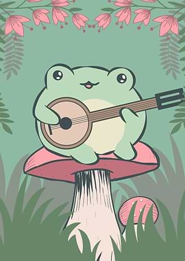 Cottagecore Frog Banjo