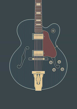 Vintage Hollow Body Guitar