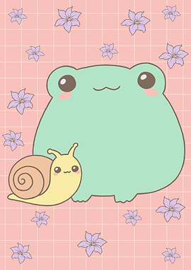 Cottagecore Frog Snail