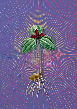 Purple Vintage Tri Flower