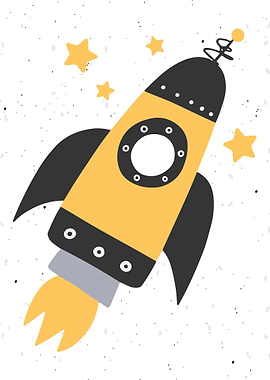 Cute Kids Poster Rocket