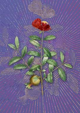 Purple Pomegranate Branch