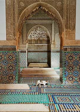Ornate arches in room
