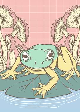 Cottagecore Frog Mushroom