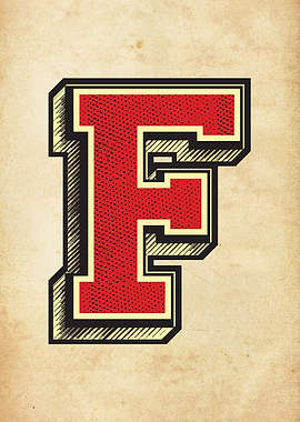 Vintage Letter F