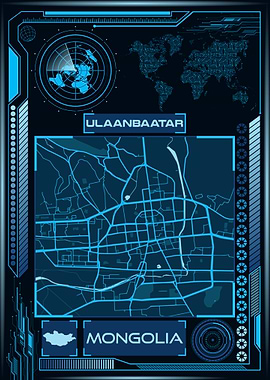 ULAANBAATAR MAP MONGOLIA