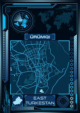 URUMQI MAP EAST TURKESTAN