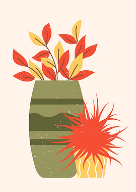 Flower vase indoor plant