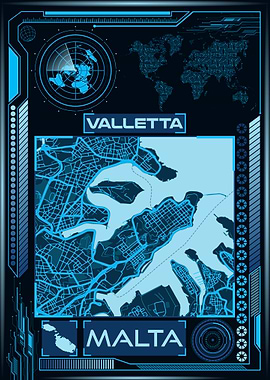 VALLETTA MAP MALTA