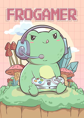 Cottagecore Frog Gamer