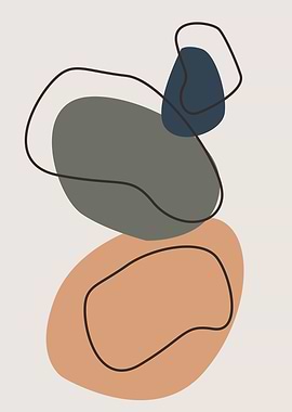 Geometric shapes line art