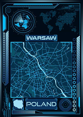 WARSAW MAP POLAND