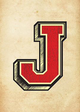 Vintage Letter J