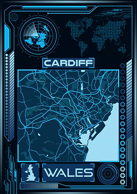 CARDIFF MAP UNITED KINGDOM