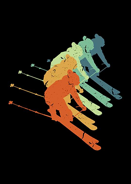 Skiing Cool Retro