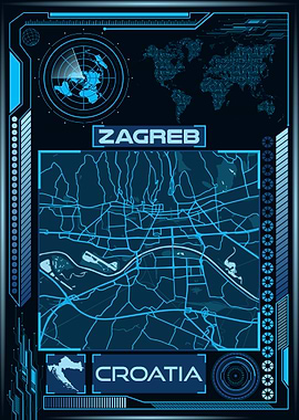 ZAGREB MAP CROATIA