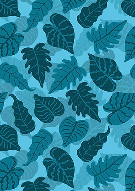 Blue tropical leaves