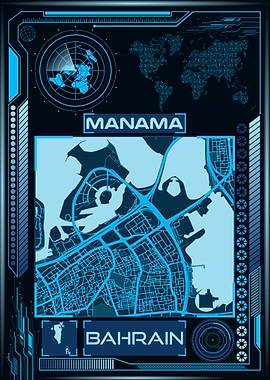 MANAMA MAP BAHRAIN