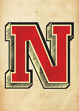 Vintage Letter N