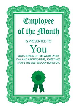 Employee Funny Certificate