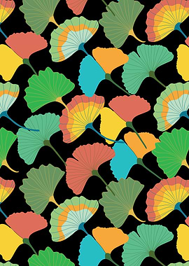 Colorful Ginkgo leaves