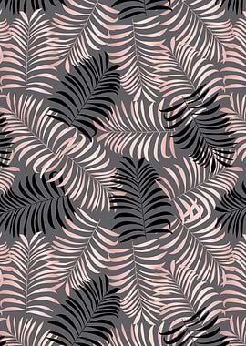 Rose gold palm leaves