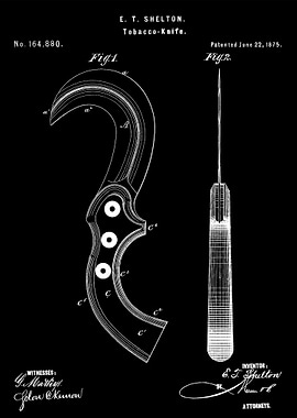 Tobacco knife patent