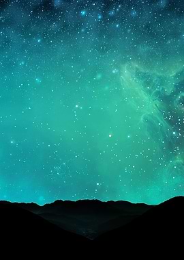 Starry Sky by Mountains