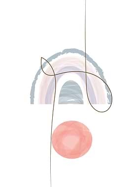 Bohemian rainbow line art