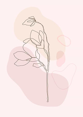 Botanical line art plant