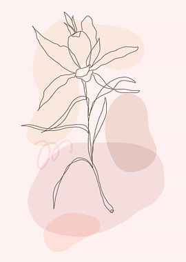 Line art lilac flower