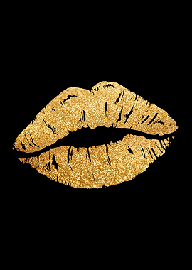 Gold Lips Kiss Me Girl